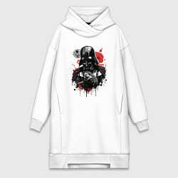Женское худи-платье Дарт Вейдер с ёжиком, цвет: белый