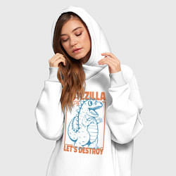 Женское худи-платье Cutezilla lets destroy, цвет: белый — фото 2