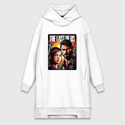 Женское худи-платье Одни из нас - Джоэл и Элли постер, цвет: белый