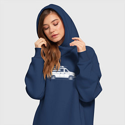 Женское худи-платье Машина скорой помощи в движении, цвет: тёмно-синий — фото 2