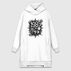 Женское худи-платье 1985 стимпанк, цвет: белый