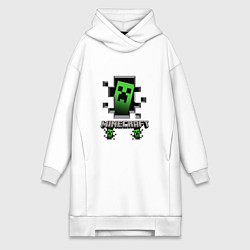 Женское худи-платье Minecraft крипер, цвет: белый