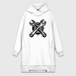 Женская толстовка-платье Черные рожковые ключи