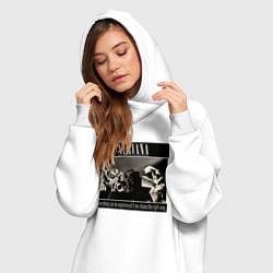 Женское худи-платье Можно пережить все, если подобрать правильную музы, цвет: белый — фото 2