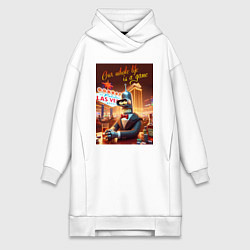 Женское худи-платье Бендер игрок в казино - Лас Вегас, цвет: белый