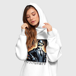 Женское худи-платье Бендер - мафия бессмертна, цвет: белый — фото 2