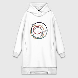 Женское худи-платье Love надпись абстракция, цвет: белый