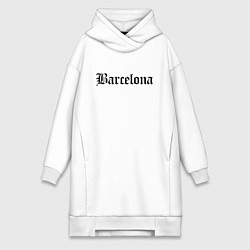 Женское худи-платье Barcelona Catalonia - Spain, цвет: белый
