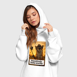 Женское худи-платье Stylish fox selfie, цвет: белый — фото 2