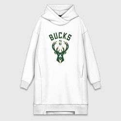 Женское худи-платье Милуоки Бакс - команда НБА, цвет: белый
