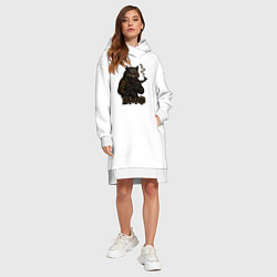 Женское худи-платье ВМФ волк с автоматом, цвет: белый — фото 2