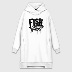 Женская толстовка-платье Рыба в стиле граффити