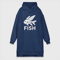Женская толстовка-платье Крылатая рыба