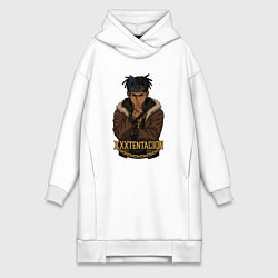 Женское худи-платье XXXTentacion задумчивый, цвет: белый