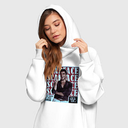 Женское худи-платье Scarface постер, цвет: белый — фото 2