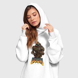 Женское худи-платье Doom палач рока, цвет: белый — фото 2