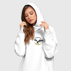 Женское худи-платье Позывной монархист разноцветный узор, цвет: белый — фото 2