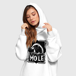 Женское худи-платье Крот в рамке, цвет: белый — фото 2