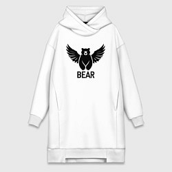 Женская толстовка-платье Летающий медведь