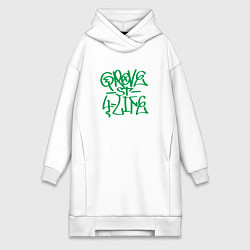Женское худи-платье Tag grove street 4 life, цвет: белый