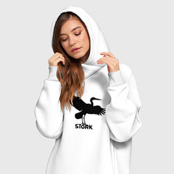 Женское худи-платье Аист граффити, цвет: белый — фото 2