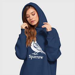 Женское худи-платье Воробей в готическом стиле, цвет: тёмно-синий — фото 2