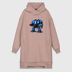 Женское худи-платье Боевая шагающая машина Дредноут, цвет: пыльно-розовый