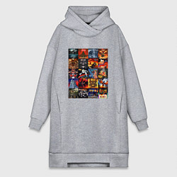 Женское худи-платье Ария - обложки, цвет: меланж