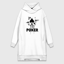 Женское худи-платье Покер туз пик, цвет: белый