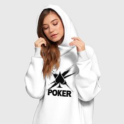 Женское худи-платье Покер пики с брызгами, цвет: белый — фото 2