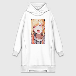 Женское худи-платье Марин Китагава - кукла, цвет: белый