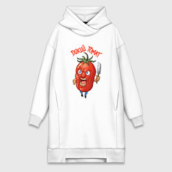 Женское худи-платье Дикий томат сегодня, цвет: белый