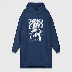 Женское худи-платье Frieren - poster, цвет: тёмно-синий