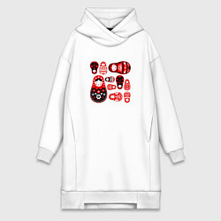 Женская толстовка-платье Матрёшки расписные