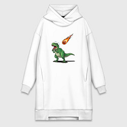 Женская толстовка-платье Страх динозавра