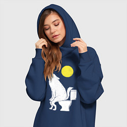 Женское худи-платье Срущий волк, цвет: тёмно-синий — фото 2