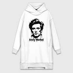 Женское худи-платье Молодой Энди Уорхол, цвет: белый