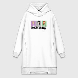 Женское худи-платье Уэнсдей, Энид и Агнес, цвет: белый