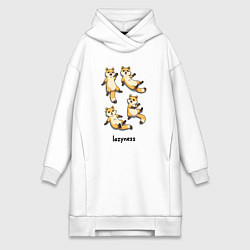 Женское худи-платье Ленивые еноты, цвет: белый