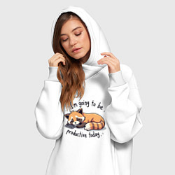 Женское худи-платье Очень ленивый нот, цвет: белый — фото 2