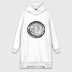 Женское худи-платье Путешествие Небраска, цвет: белый