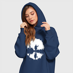 Женское худи-платье Тень человека в Англии, цвет: тёмно-синий — фото 2