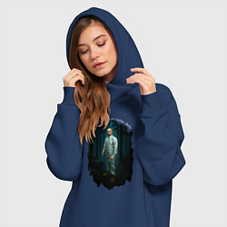 Женское худи-платье Это кожа убийцы - Сумерки мем Эдварт, цвет: тёмно-синий — фото 2