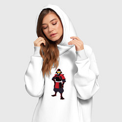 Женское худи-платье Утка-самурай, цвет: белый — фото 2
