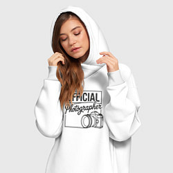 Женское худи-платье Официальный фотограф, цвет: белый — фото 2