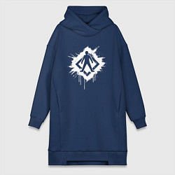 Женское худи-платье Главная дорога человеку, цвет: тёмно-синий