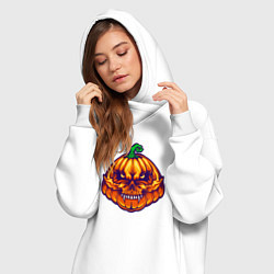 Женское худи-платье Ghost pumpkin, цвет: белый — фото 2