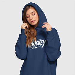Женское худи-платье Хоккей с шайбой, цвет: тёмно-синий — фото 2