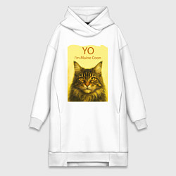 Женское худи-платье Yo - Im Maine Coon, цвет: белый