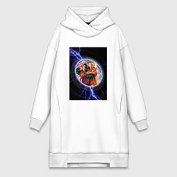 Женское худи-платье Марти и Док, цвет: белый